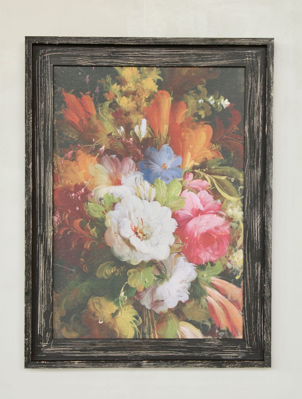 BLACK FRAMED FLORAL PICTURE  81X60CM