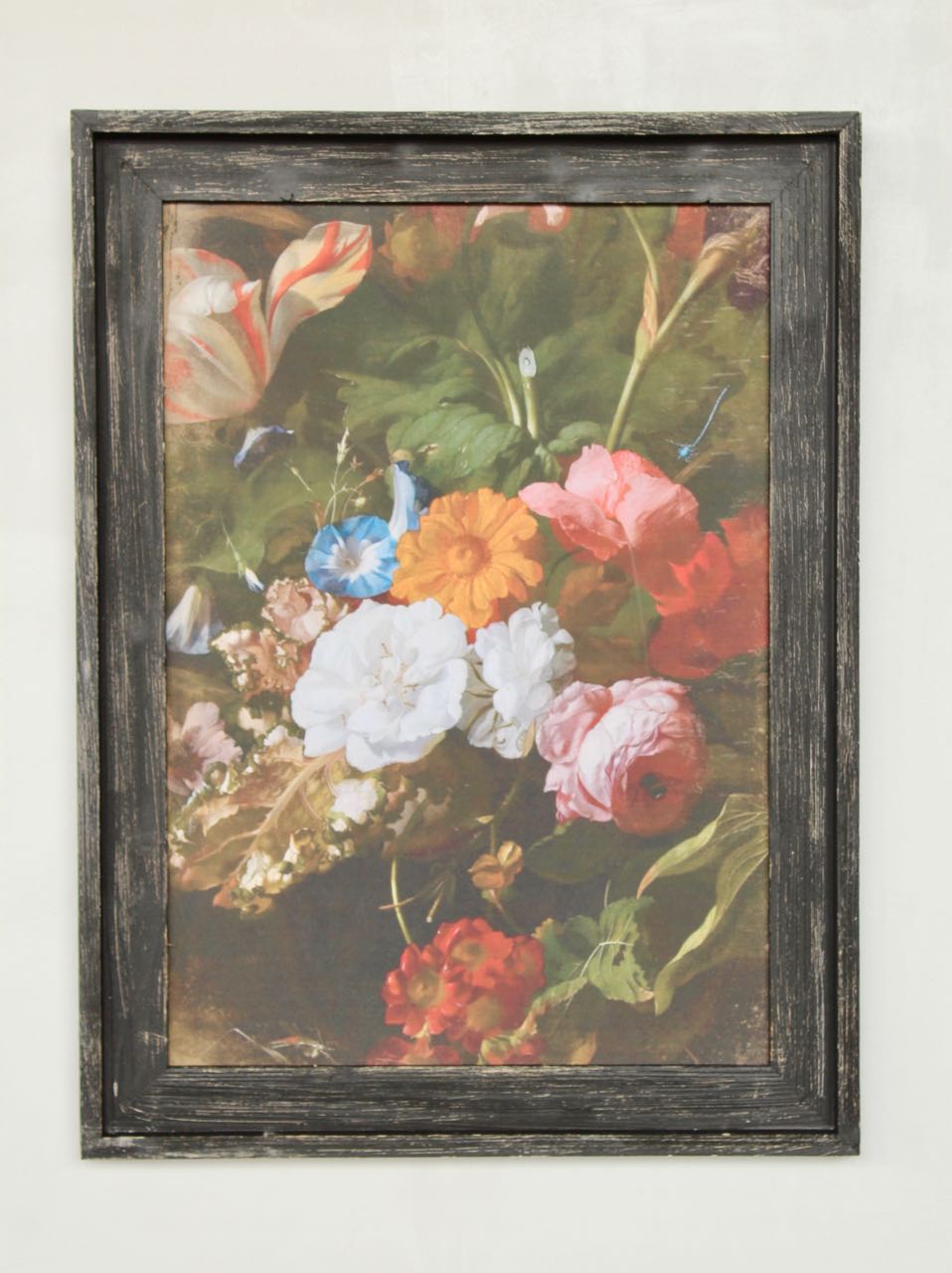 BLACK FRAME FLORAL PICTURE  81X60CM