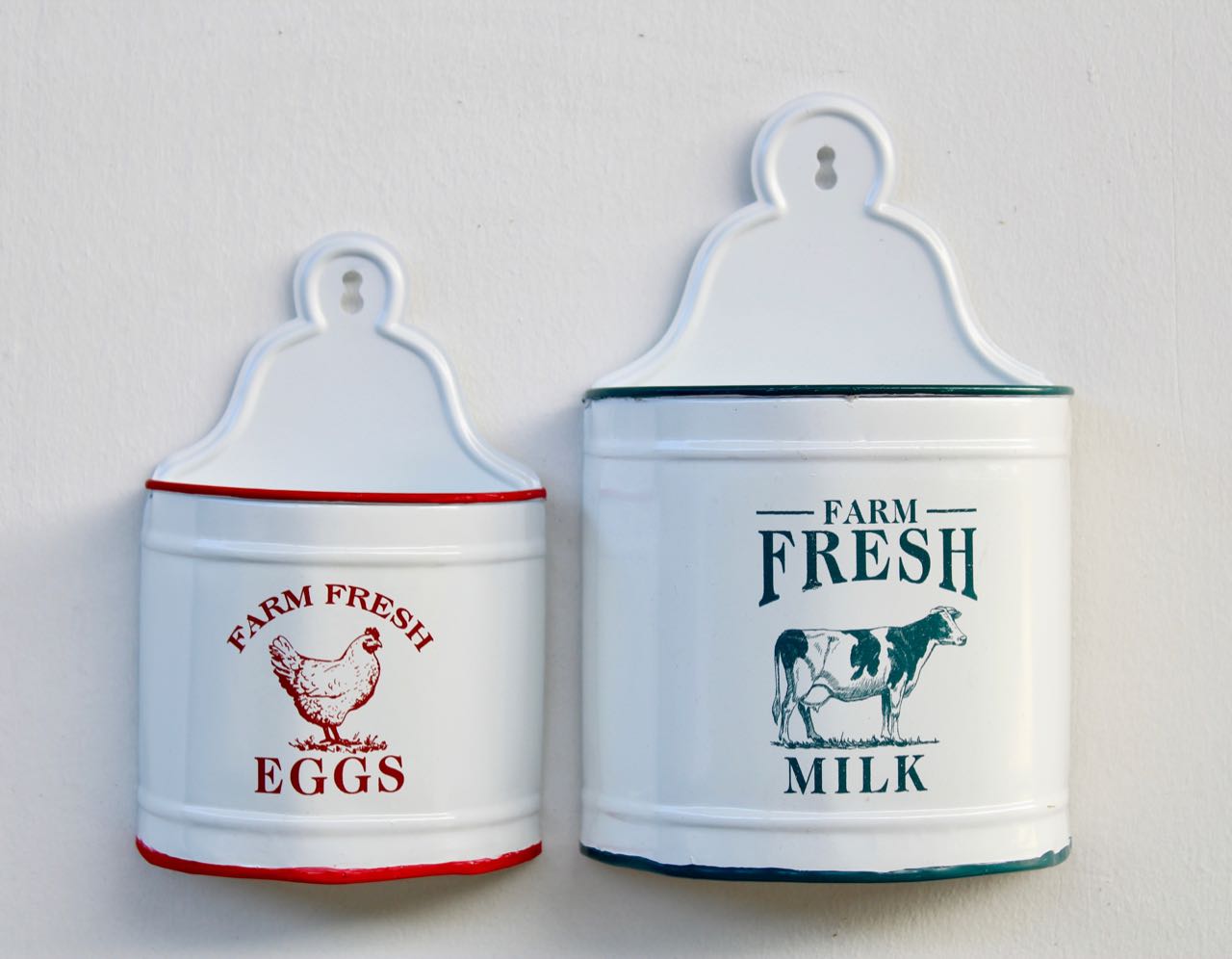 Set Of 2 Hanging Enamel Pots