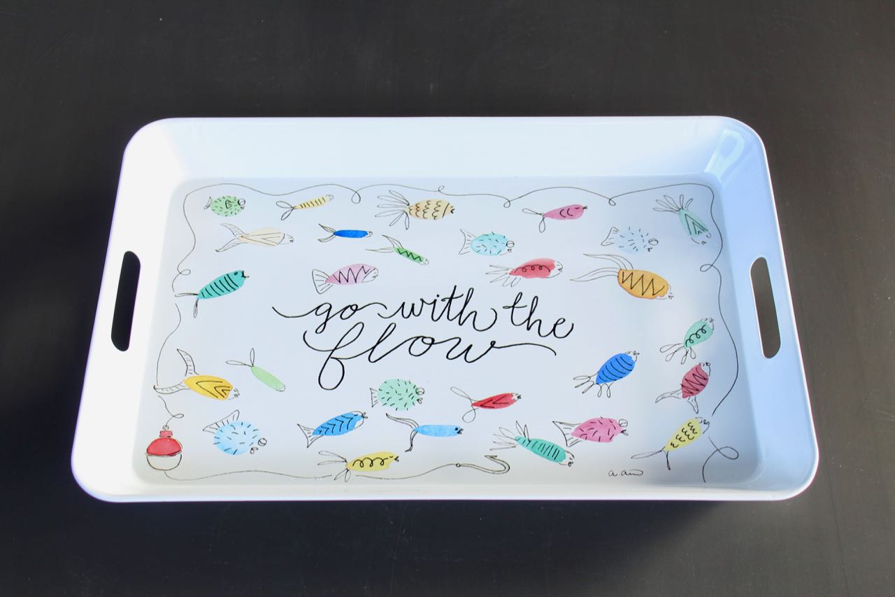 Go With The Flow Fish Enamel Tray