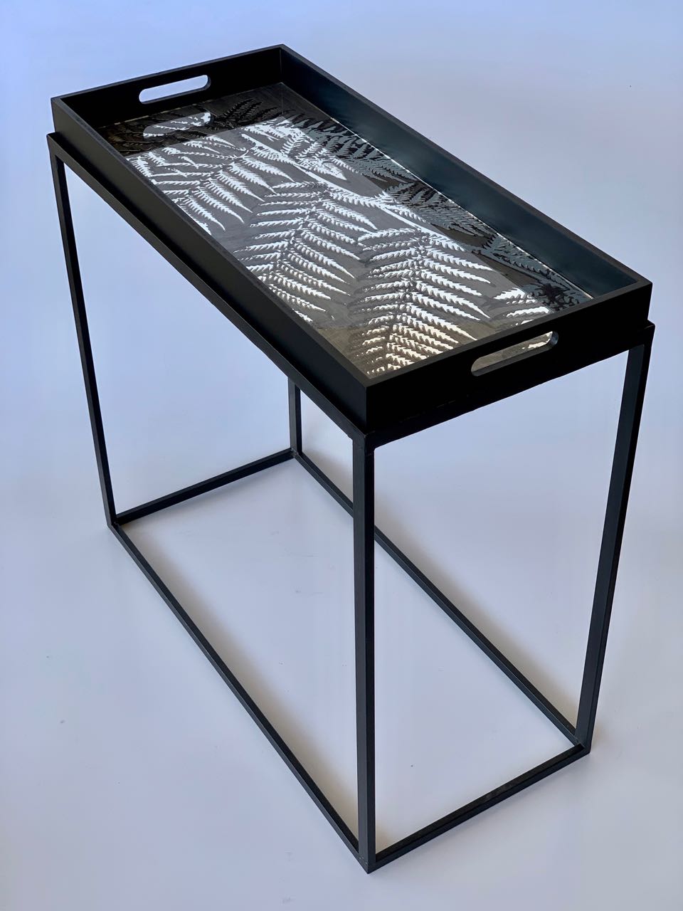 Black Leaf Gold & Silver Side Table Tray