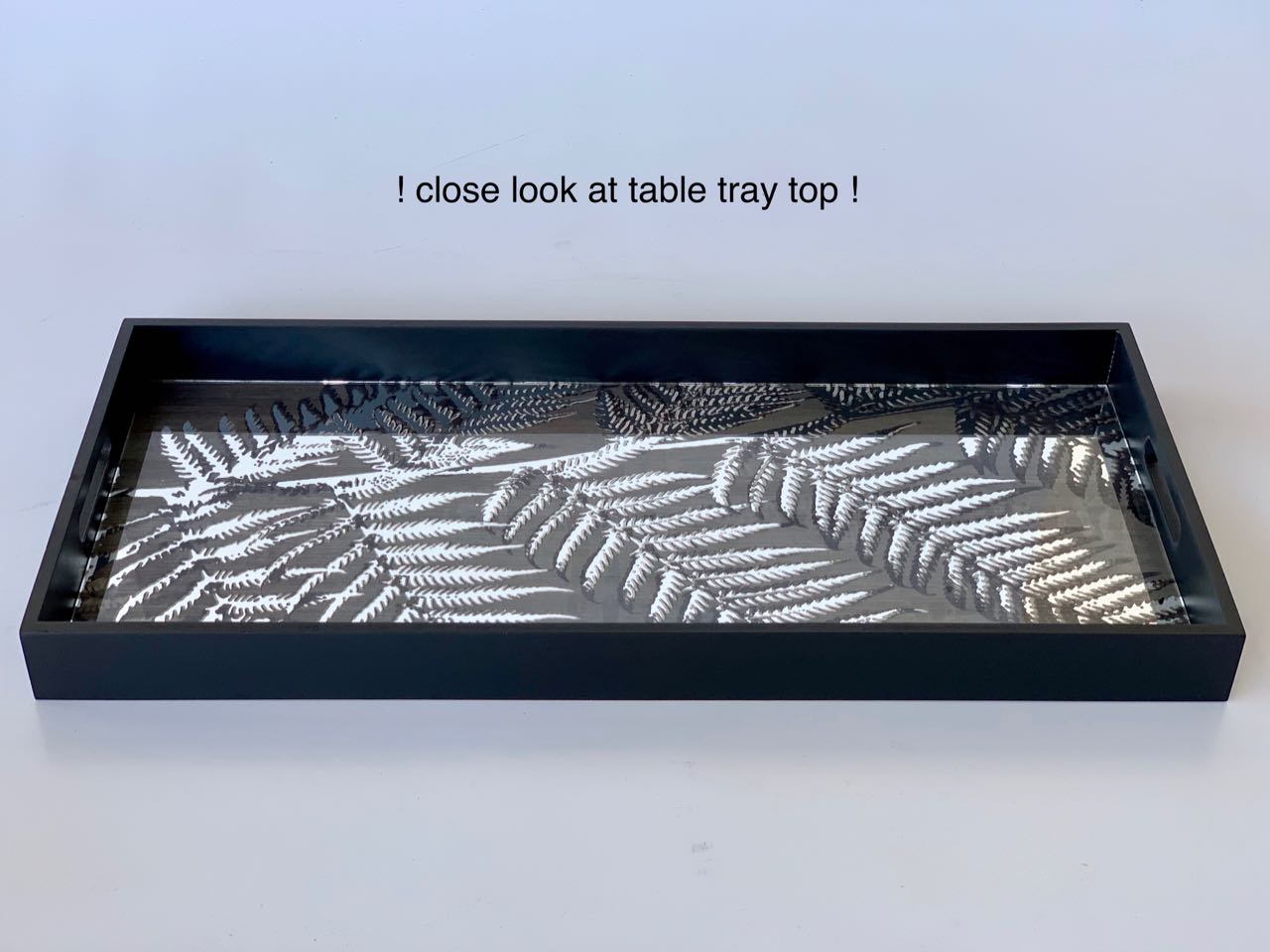 Black Leaf Gold & Silver Side Table Tray