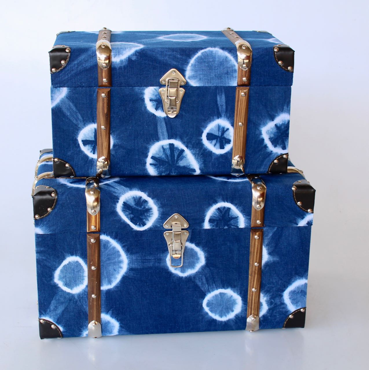 Set Of 2 Blue Tie-Dye Trunks