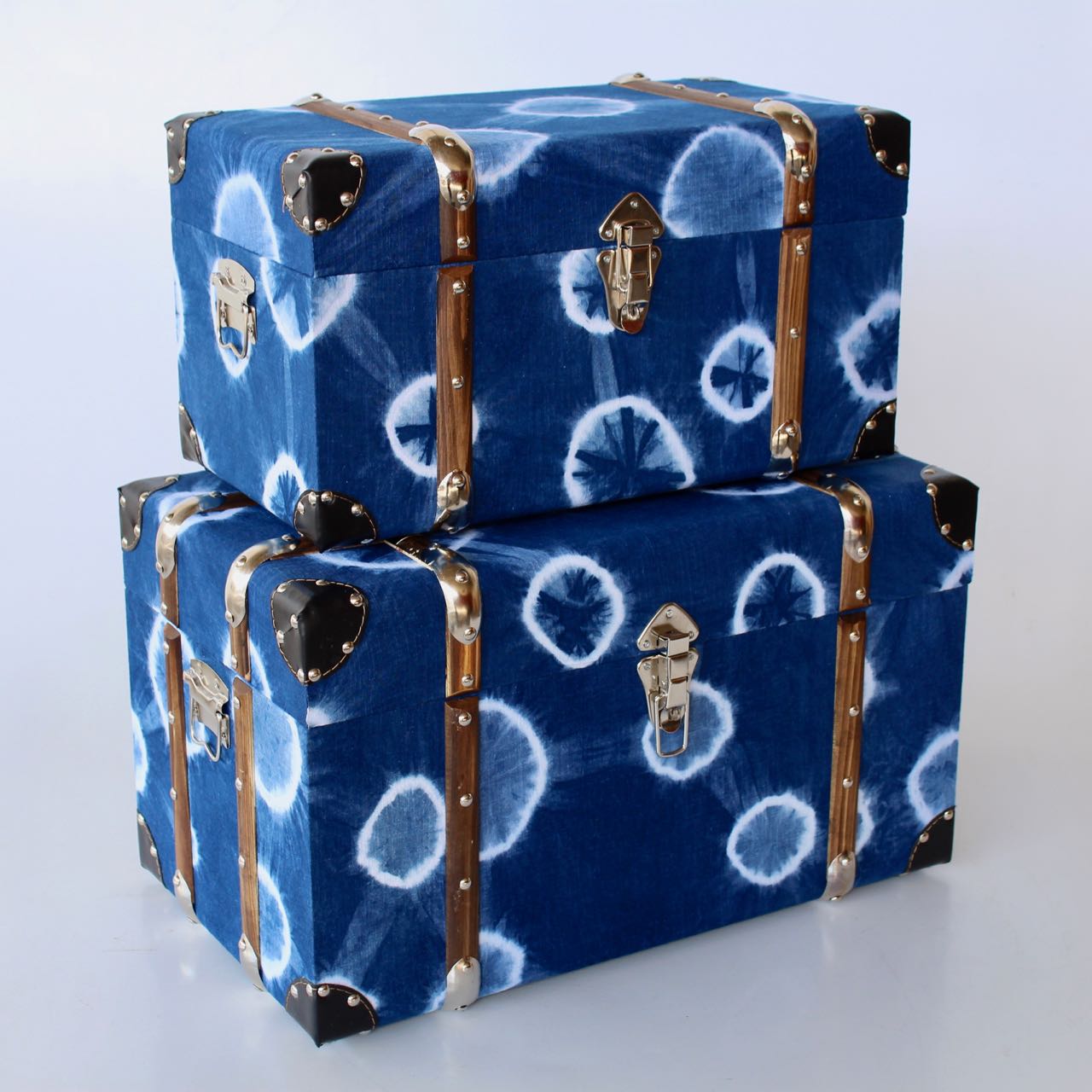 Set Of 2 Blue Tie-Dye Trunks