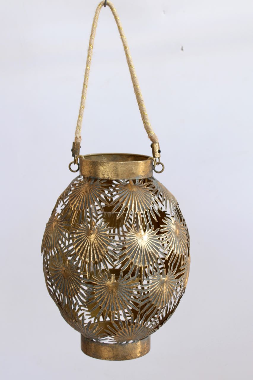 Large Metal Palm Leaf Lantern
