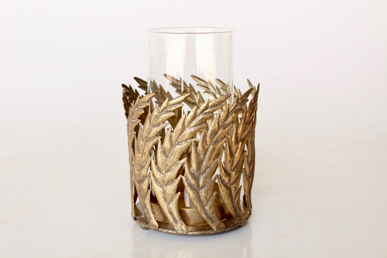 Gold Fern Candle Holder
