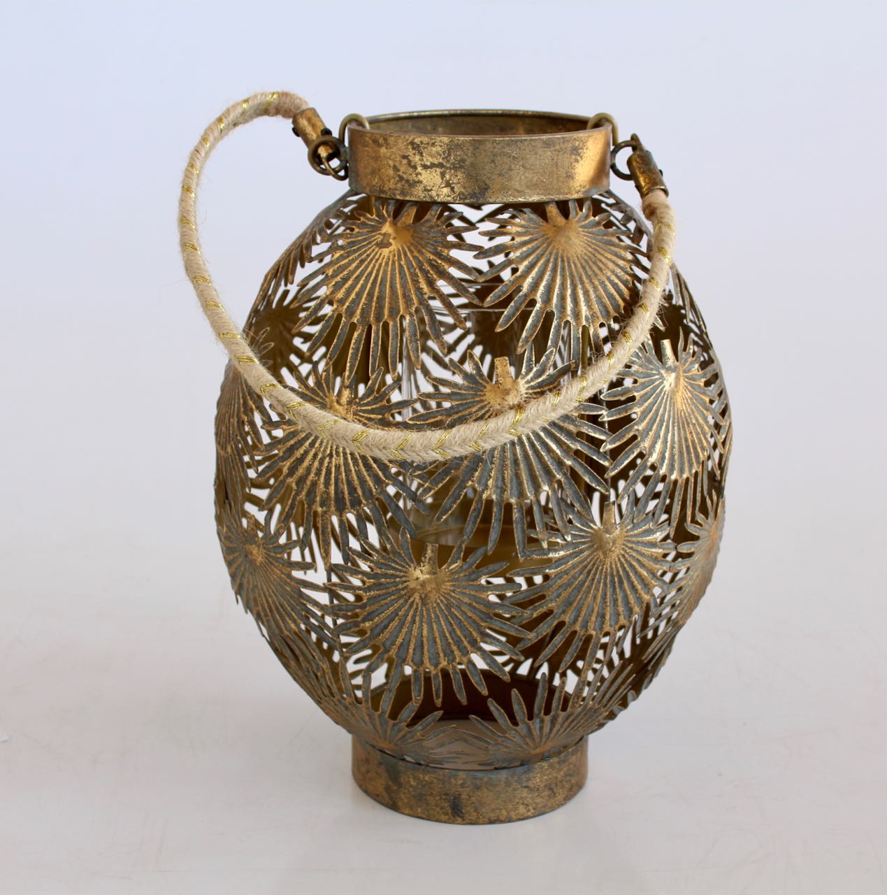 Large Metal Palm Leaf Lantern