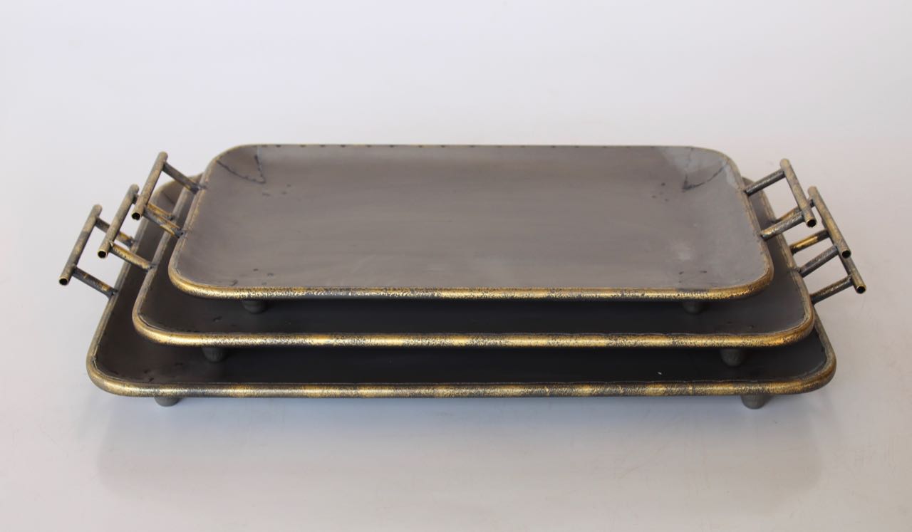 Set Of 3 Metal Trays