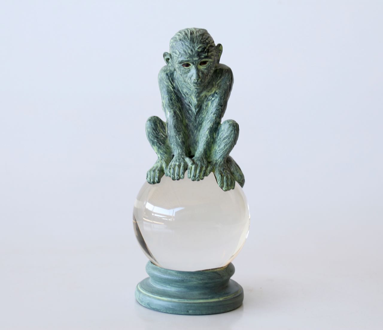 Green Monkey On Crystal Ball