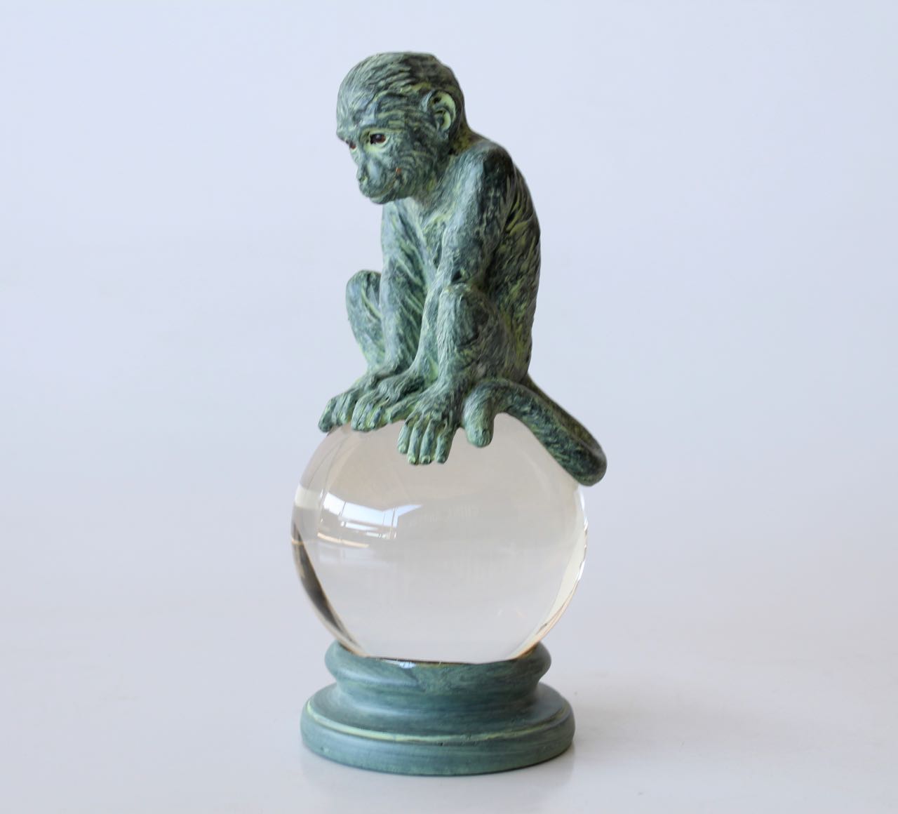 Green Monkey On Crystal Ball