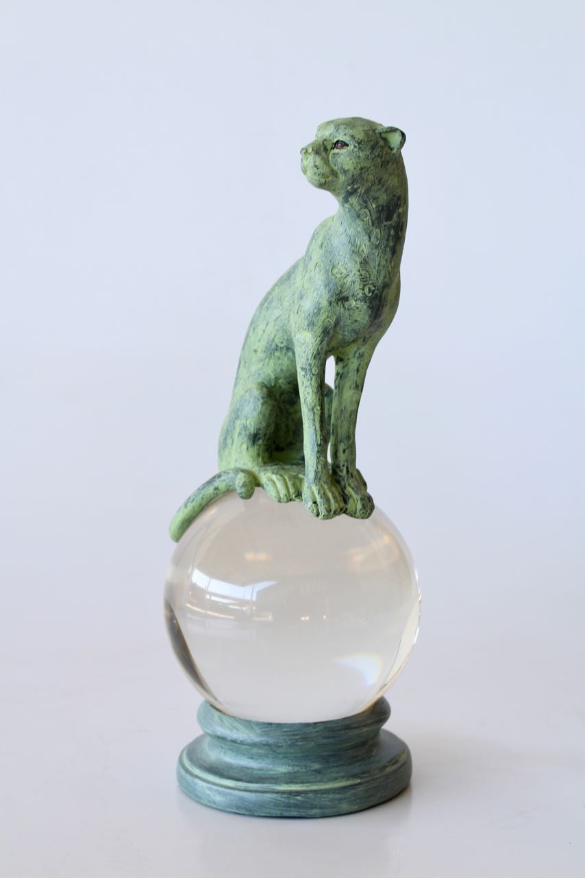 Green Leopard On Crystal Ball