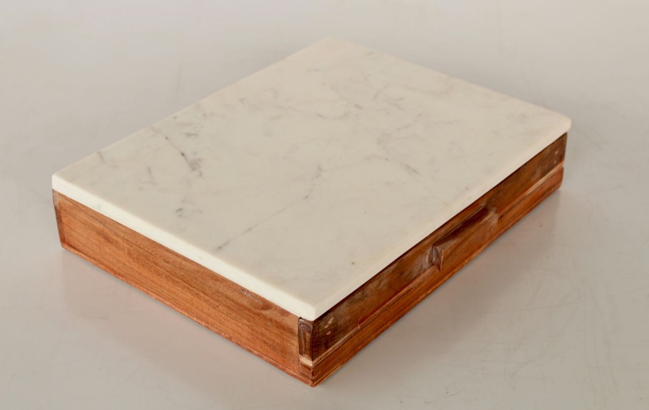 Marble & Wood Cheese Knife Box & Board