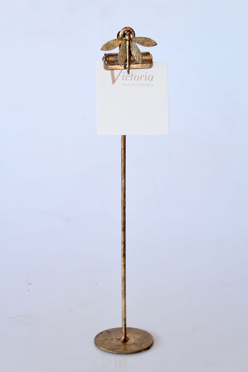 Gold Dragonfly Clip On Stand