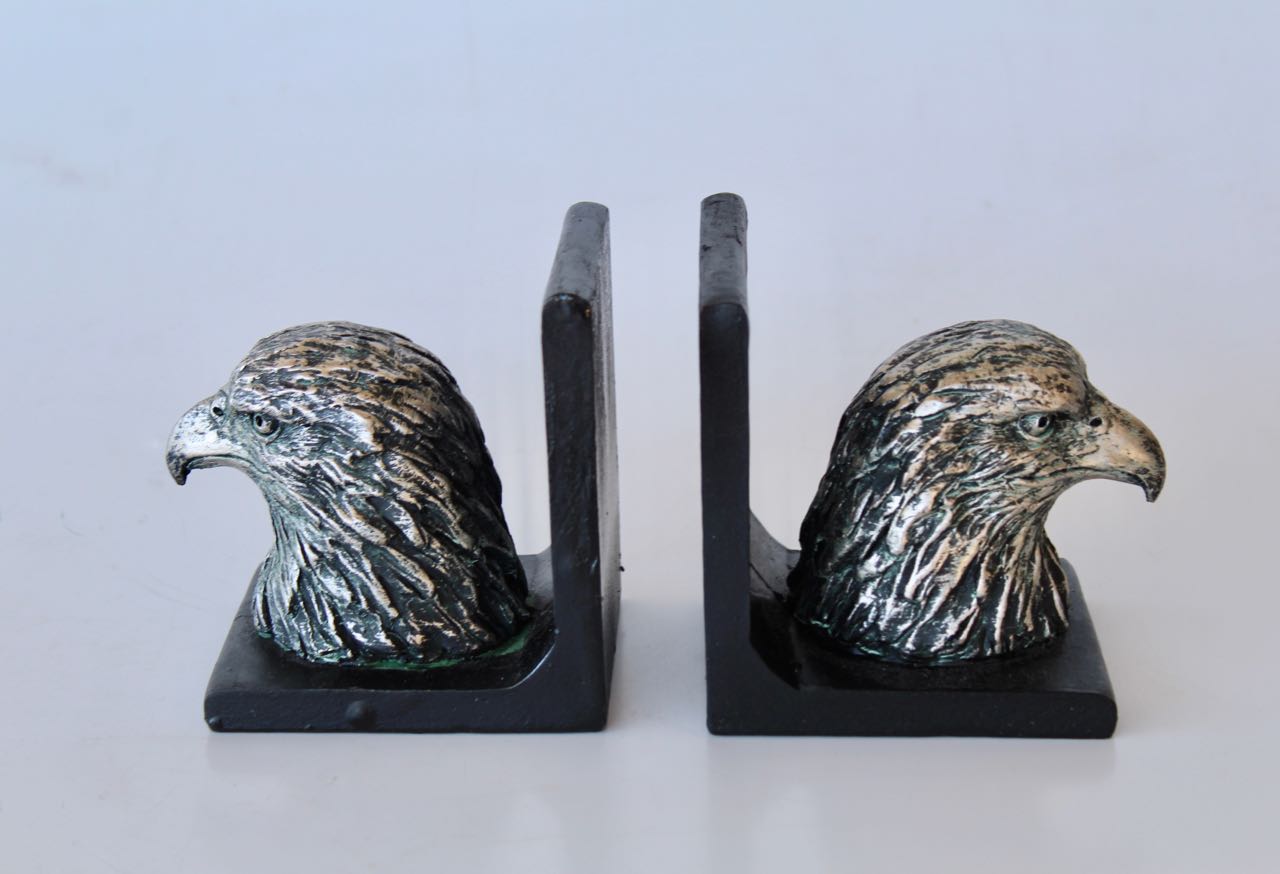 Pair Of Silver Eagle Bookends