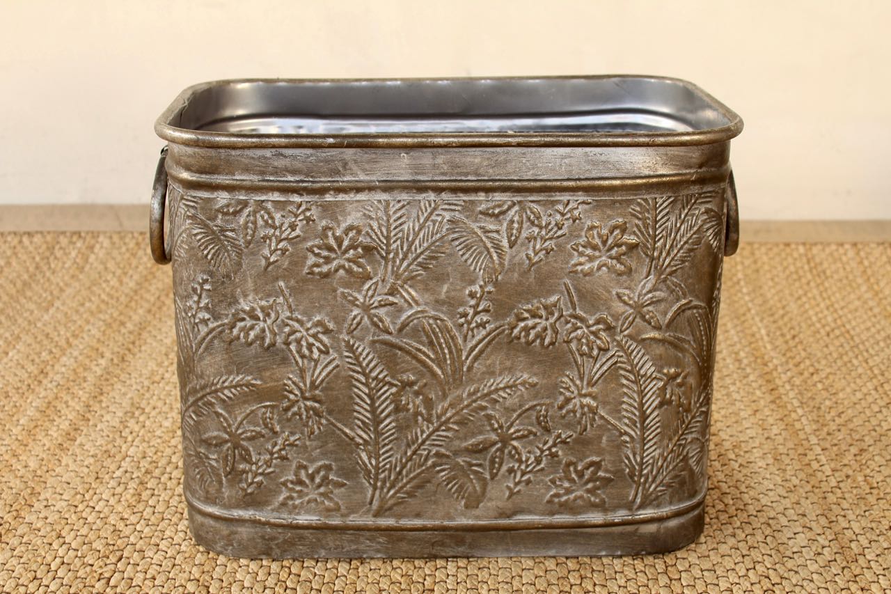 Set Of 3 Metal Oblong Planters