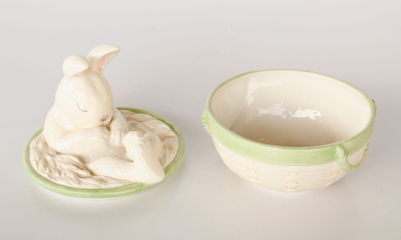 Basket With Sitting Rabbit