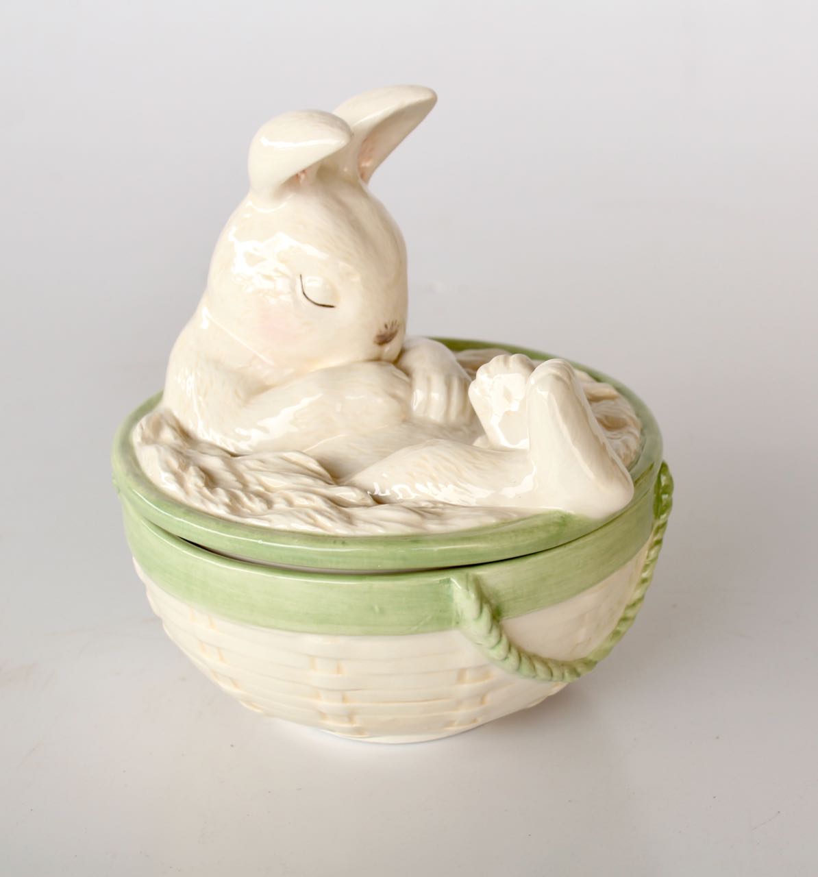 Basket With Sitting Rabbit