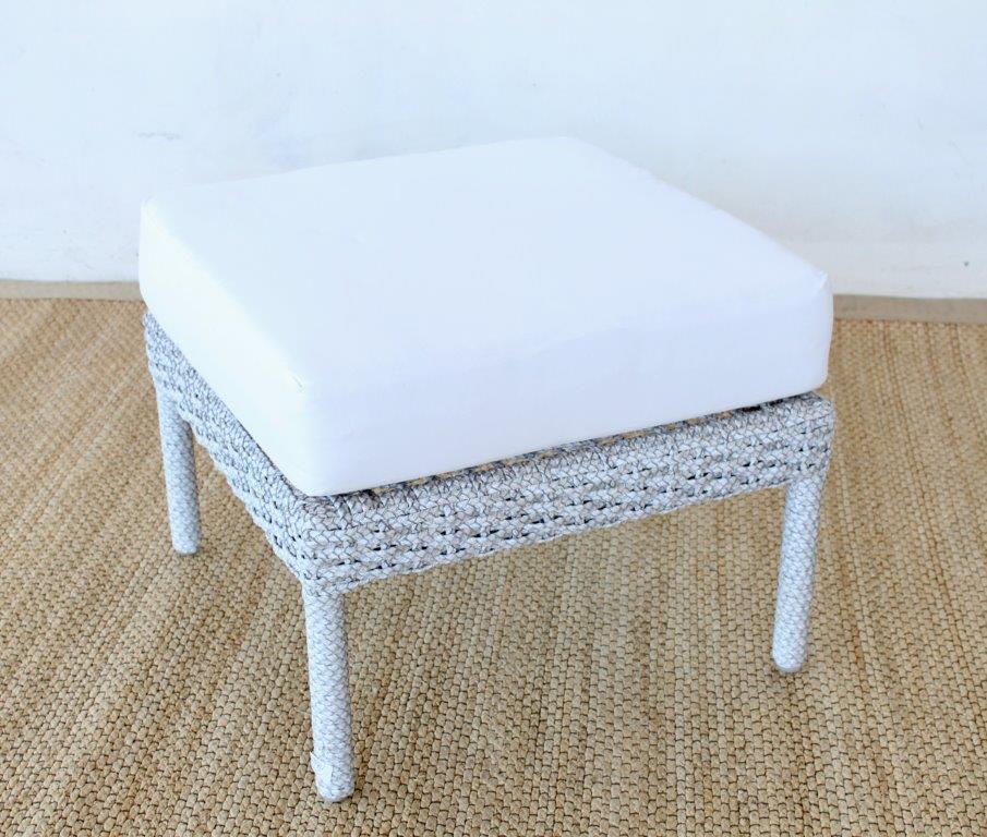 Portland Outdoor Footstool Off-White Cushion