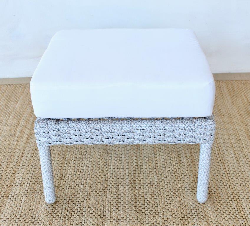 Portland Outdoor Footstool Off-White Cushion