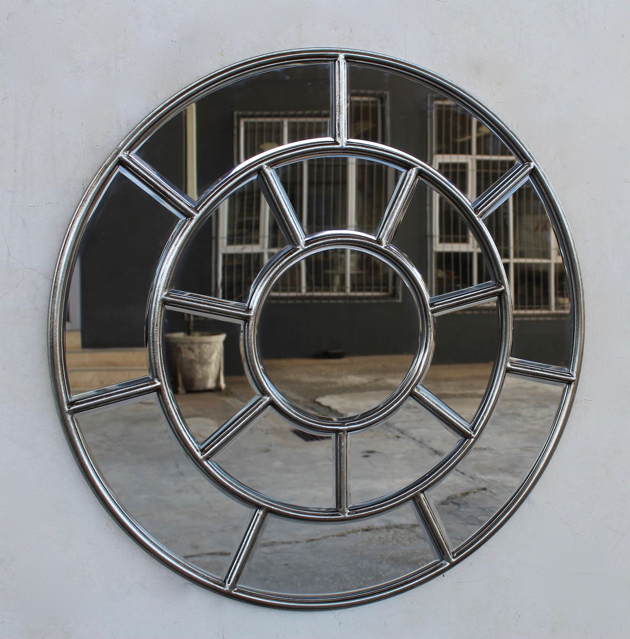 Large Round Silver Mirror Circular Panels