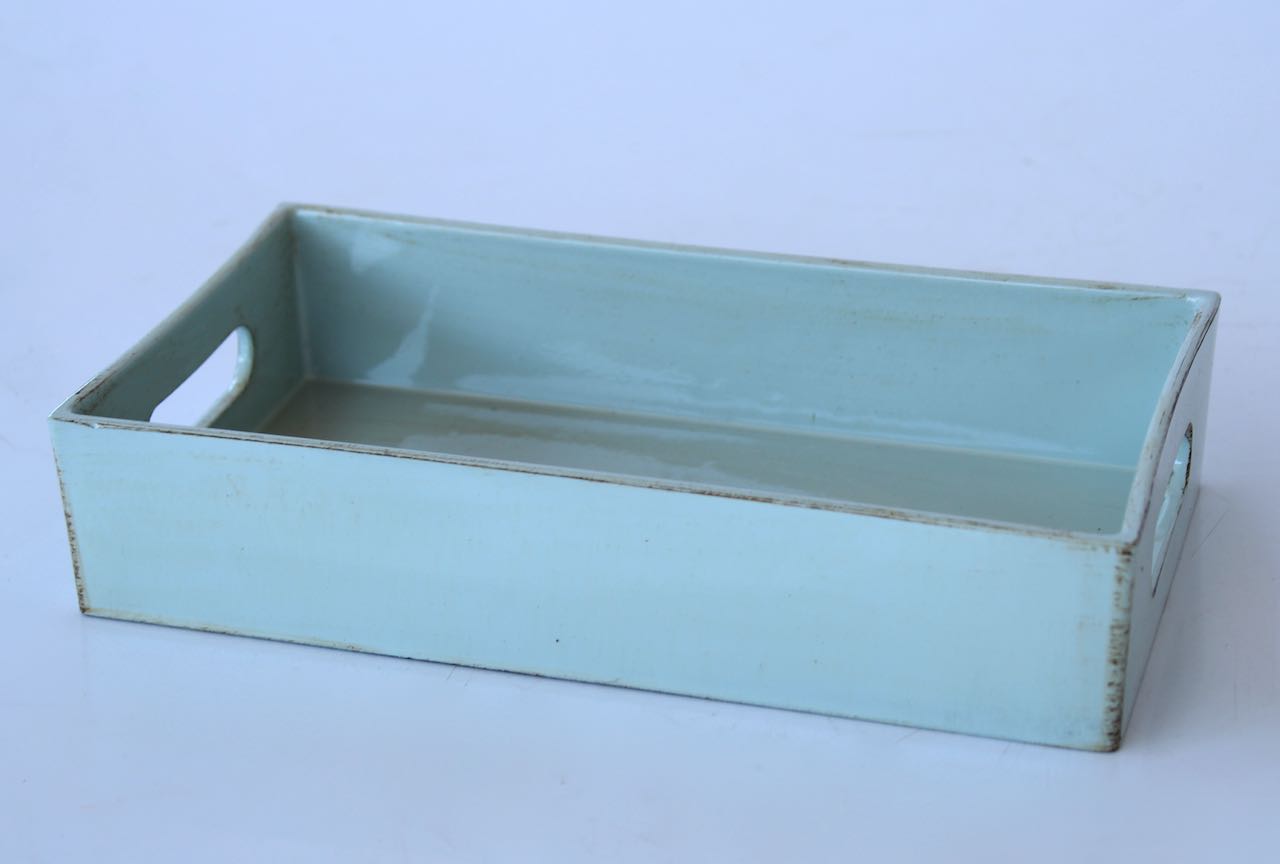Blue Grey Oblong Tray
