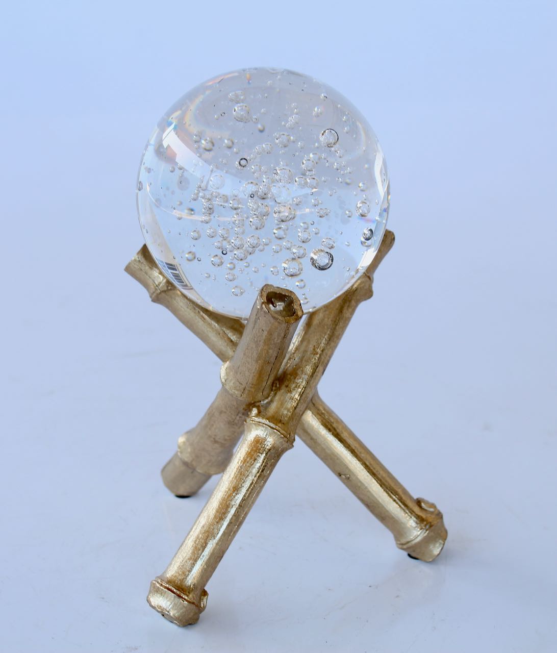 Glass Ball On Bamboo Stand