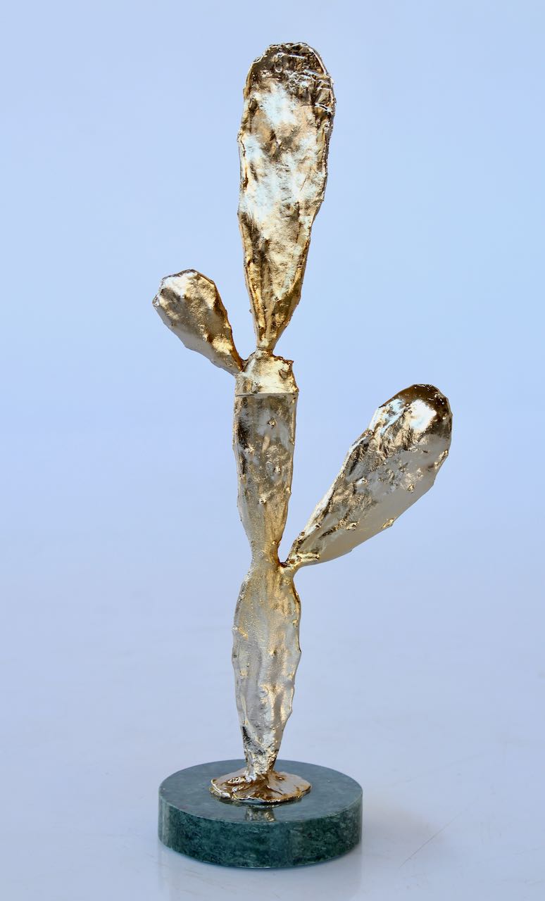 Medium Cactus On Marble Stand