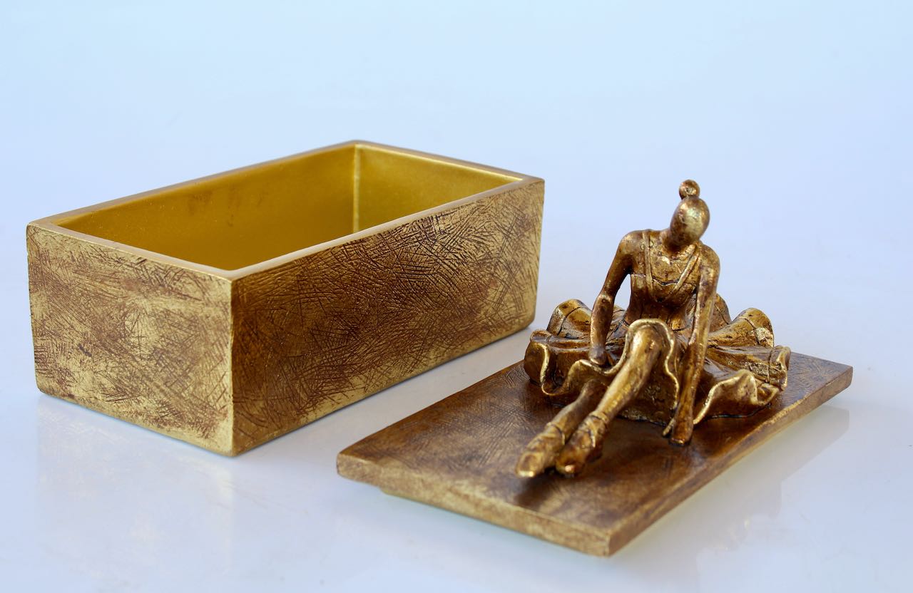 Gold Box With Ballerina On Lid