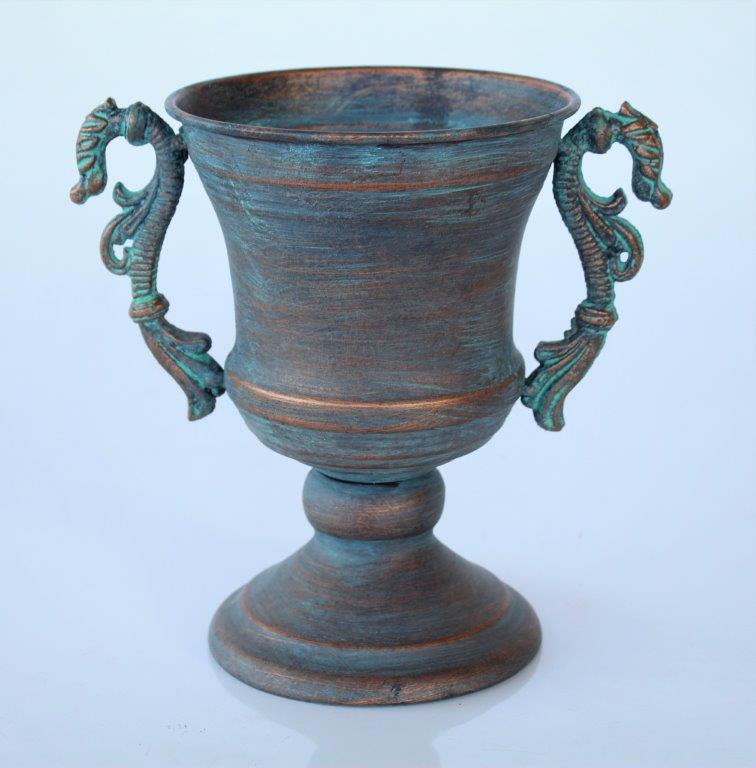 Small Metal Urn With Handles