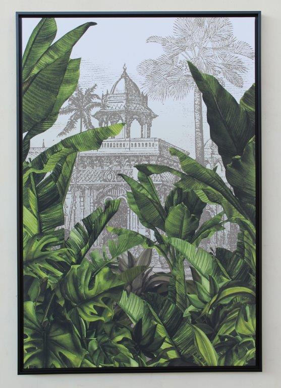 Green Banana Leaf Plantation Taj Framed Picture