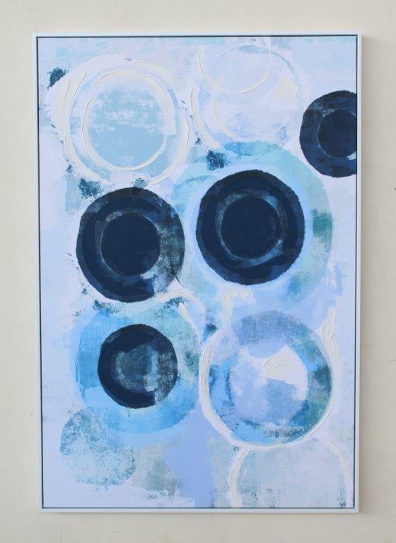 Blue & White Circle Framed Picture