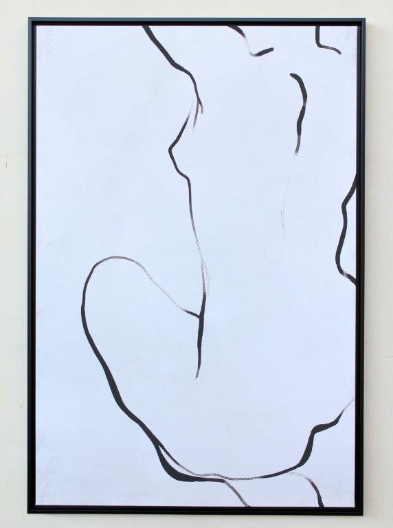 BLACK & WHITE NUDE FRAMED PICTURE  124X84CM