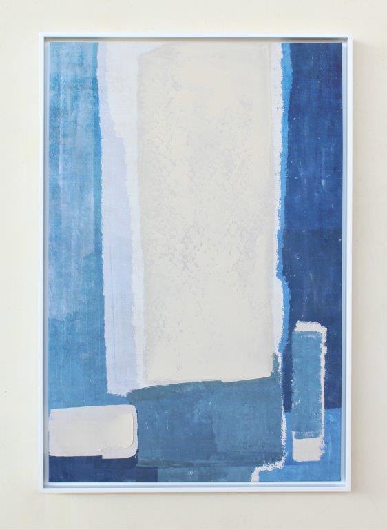Modern Blue & White Framed Picture