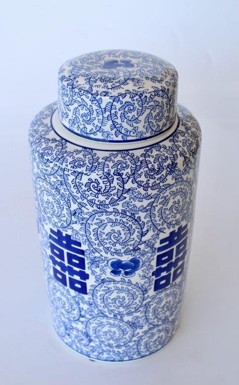 Large Round Blue Jar