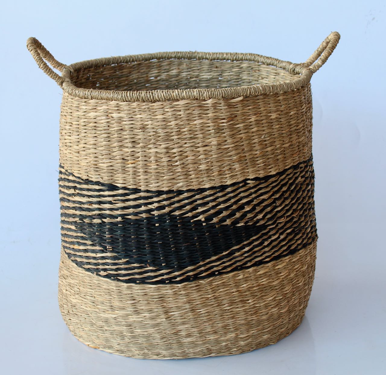 Set Of 2 Black & Natural Baskets
