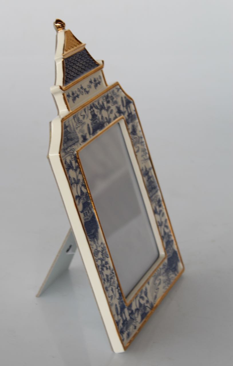 Blue Toile Pagoda Photo Frame