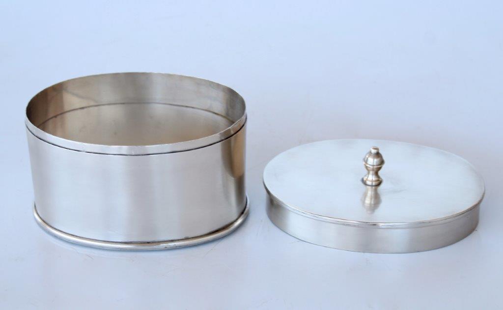 Oval Pewter Box With Lid