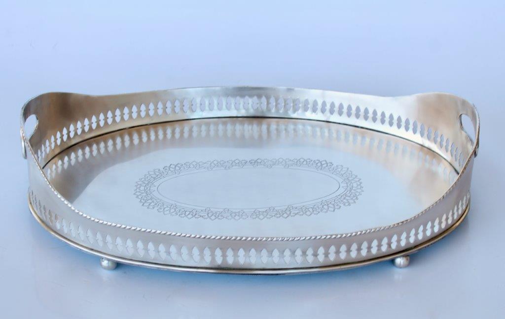 Large Oval Pewter Tray