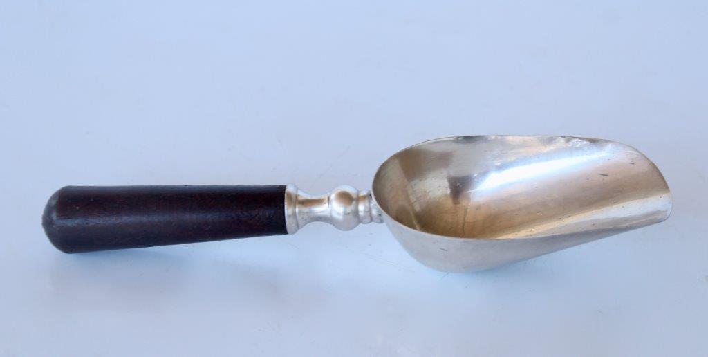 Pewter Scoop With Wooden Handle