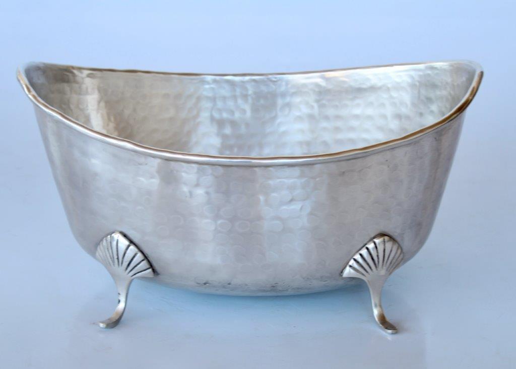 Oval Pewter Boat Shaped Bowl
