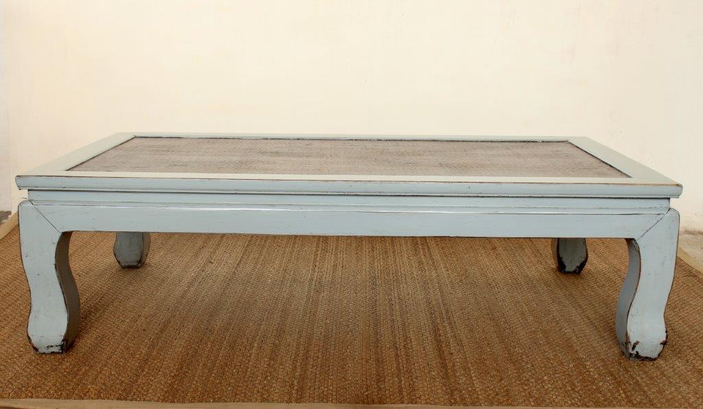 GREY COFFEE TABLE CANE TOP  53X101X185CM
