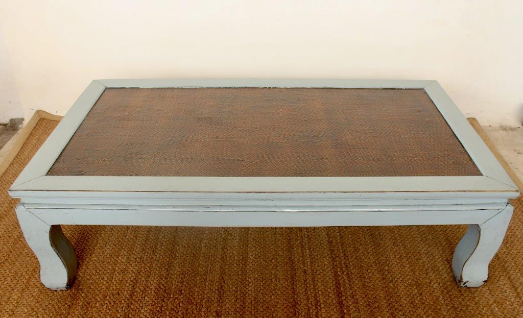 GREY COFFEE TABLE CANE TOP  53X101X185CM