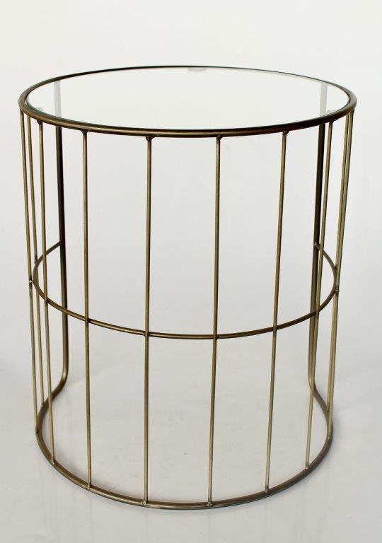 Round Metal Table Glass Top
