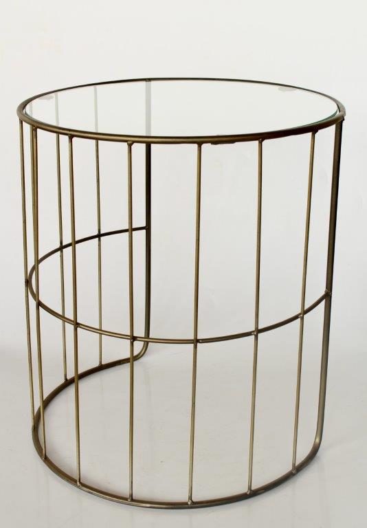Round Metal Table Glass Top