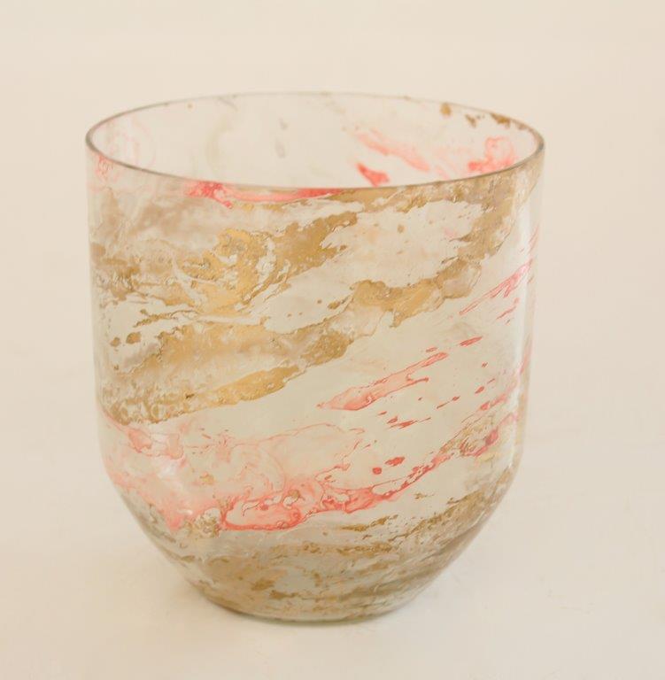 Pink & Gold Glass Vase