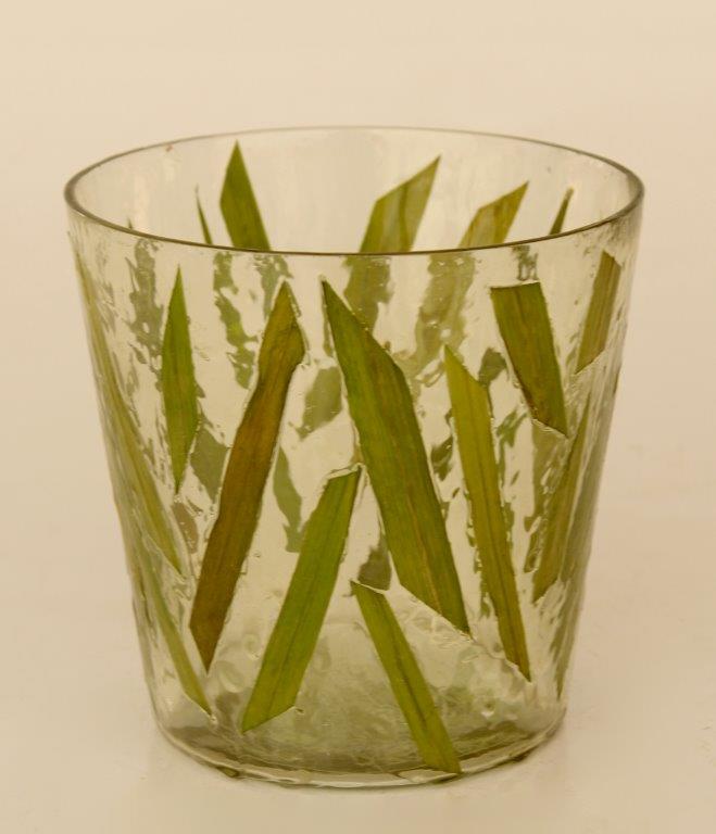 Clear Leaf Glass Vase