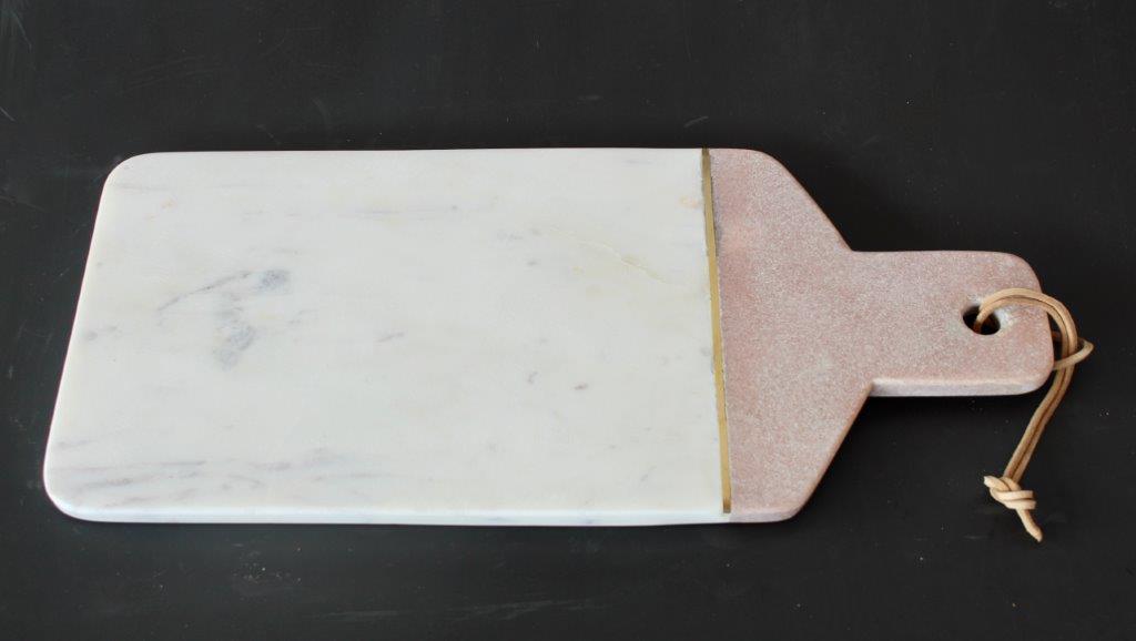 Pink Marble & Brass Chopping Board