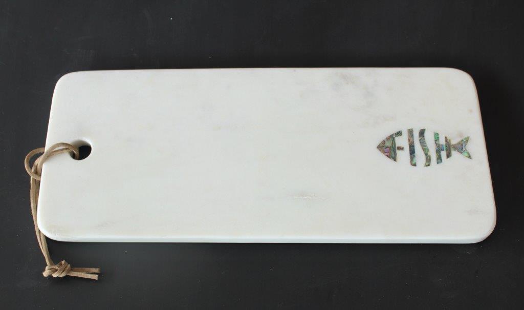 Oblong Chopping Board With Mother Of Pearl Fish