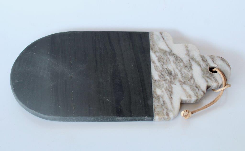 BLACK SLATE & MARBLE CHOPPING BOARD  36X18CM
