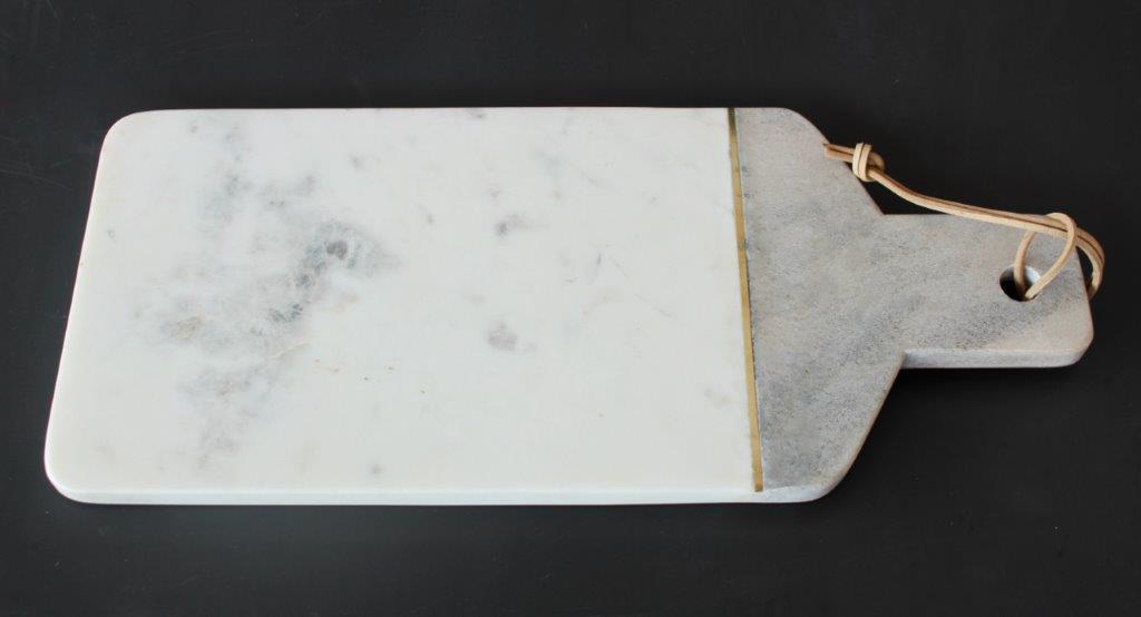 Grey & White Marble With Brass Inserts